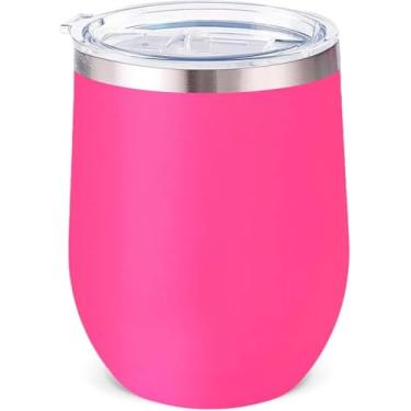 Imagem de Copo Térmico de Aço Inoxidável, 350ml, Parede Dupla com Isolamento a Vácuo, Tampa Removível, para Bebidas Quentes e Frias, Portátil (Pink)