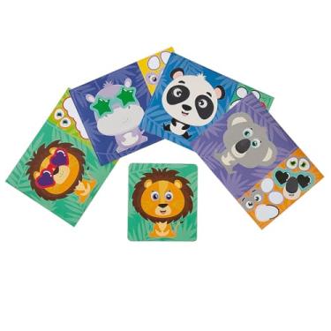 Imagem de Fun Express Folhas adesivas de animais de zoológico Make-a-Character 10.1 cm x 4 1/5.1 cm - 12 peças