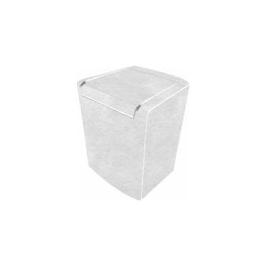 Imagem de Capa para Máquina de Lavar em PVC Branca com Tampa, 62x80x62cm, Material Poliéster, Proteção contra Poeira e Chuva