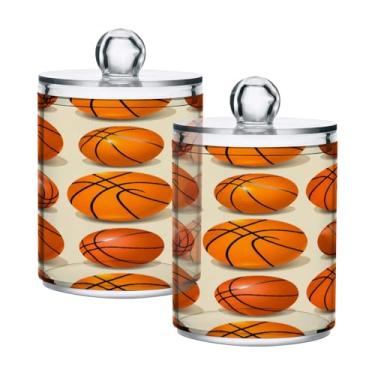 Imagem de Qilmy Qtip Suporte de boticário de plástico transparente de 400 ml, com tampa, dispensador de recipiente de banheiro para bola de algodão, cotonete, fio dental, pacote com 2