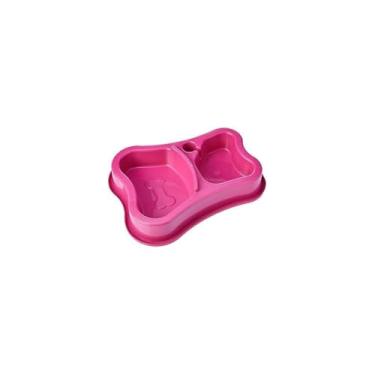 Imagem de Comedouro com Dosador Automático Antiformiga, Dupla Função para Água e Ração, Rosa, Plástico, 900ml, 22x19x30cm, para Cães e Gatos de Pequeno Porte