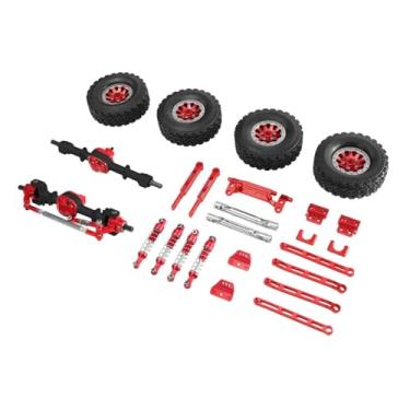 Imagem de Esquirla Kit de acessórios para upgrade de carro RC, incluindo pneus dianteiros e traseiros, peças modificadas para o modelo para MN82 1/12, Vermelho