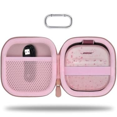 Imagem de Capa protetora rígida para alto-falante Bluetooth portátil Bose New SoundLink Micro 2ª geração, estojo de viagem portátil com mosquetão (rosa petal) - co2CREA