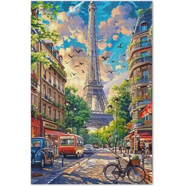 Imagem de City Street Painting Paris Quebra-cabeça adulto 500 peças presentes quebra-cabeças divertidos para adultos família brinquedo arte