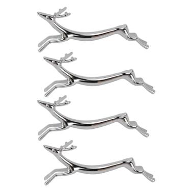 Imagem de QANYEGN 4 pçs suporte de pauzinho de liga de zinco, suporte de colher de pauzinho, suporte de talheres de forma animal para decorações de mesa de cozinha em casa (Corça)