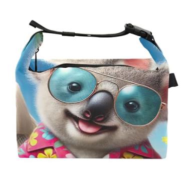 Imagem de TSENQUE Lancheira personalizada havaiana coala coco para mulheres adultas lancheira isolada portátil personalizada lancheira para trabalho