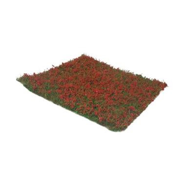 Imagem de YIJU Grupos de vegetação com flores em miniatura, grupos de arbustos floridos e de grama estáticos para maquete de mesa de areia, D