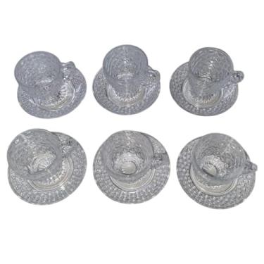 Imagem de Conjunto de 6 Xícaras de Chá em Vidro com Pires, 210ml, Transparente