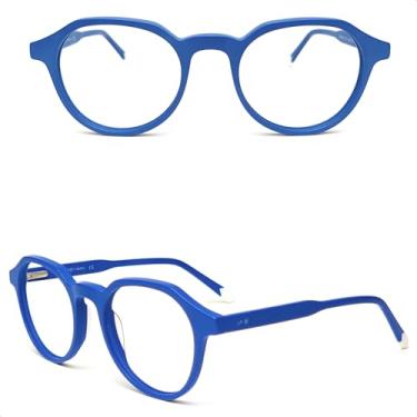 Imagem de LP Vision - Óculos Para Telas Com Filtro Bloqueador Anti Luz Azul - Computador & Celular & Gamer & Descanso & Leitura - Redondo V2 Azul