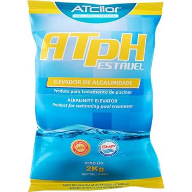 Imagem de AtCllor, Elevador de alcalinidade para piscina, Estabiliza o Ph da água, ATpH Estável, Pó, 2 Kg, Amarelo