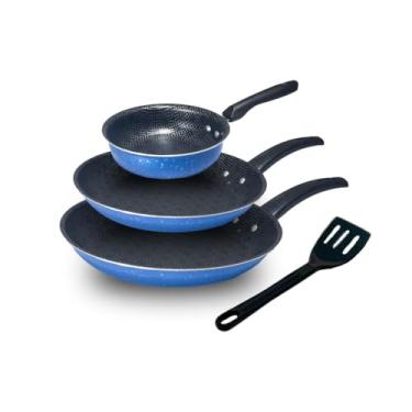 Imagem de Conjunto de Frigideiras Antiaderente 3 Peças Elegance – Frigideira Francesa e Omeleteira (Safira Black)