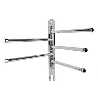 Imagem de GLOGLOW Suporte de Toalha de Aço Inoxidável para Montagem na Parede, Toalheiro Rotativo, 5 Hastes para Uso Diário No Banheiro (par cinco)