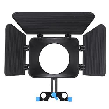 Imagem de Matte Box Camshade para de filmagem Movie Kit Cage Follow Focus Rig Rail Rod 15mm design ajustável altura com porta-barn lateral removível leve câmera DSLR filmadora gravador DVR DV