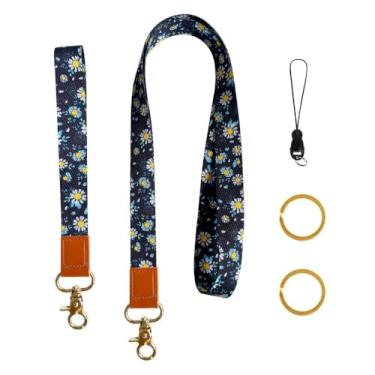 Imagem de Cordão de pescoço para mulheres e homens - alça de crachá de identificação - Design bonito e legal para chaves de carro, porta-cartões, apito, chaveiro, carteira