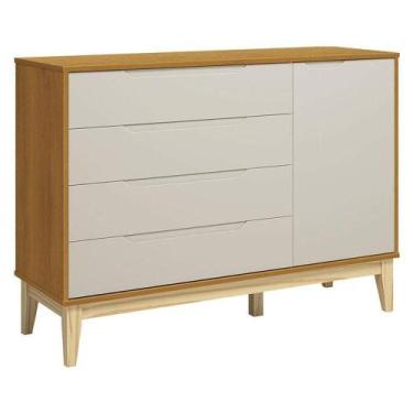 Imagem de Cômoda Com Porta Classic Elfe Areia Acetinado Savana Natural - Reller 
