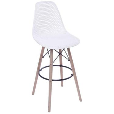 Imagem de Banqueta Eames Rendada em Polipropileno - Tatu Bola Móveis, Branca