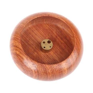 Imagem de Mini Incensário De Madeira Em Forma De Tigela Para Decoração Aromática