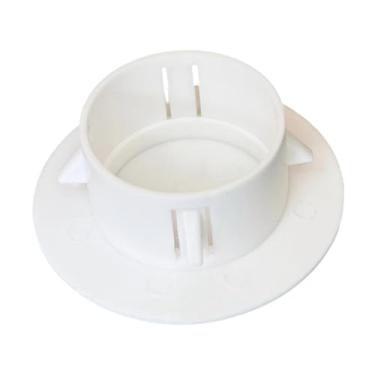 Imagem de Generic Placa de cobertura para orifícios no teto, vedação compacta e redonda branca para orifícios de ar condicionado, acabamento para orifício de luminária, 60 a 69 Buracos