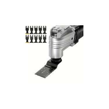 Imagem de 10 peças de lâminas de serra vibratória de titânio de 44 mm, lâminas oscilantes multiferramentas para cortar pregos de metal, madeira e materiais duros, preto
