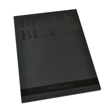 Imagem de Honsell Fabriano 19100390 Papel preto profundo com superfície fosca não revestida 300 g/m² DIN A4 20 folhas ideal para pastéis, giz de cera e marcadores