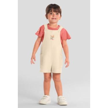 Imagem de Conjunto infantil menina com jardineira Mundi, 3, Rosa