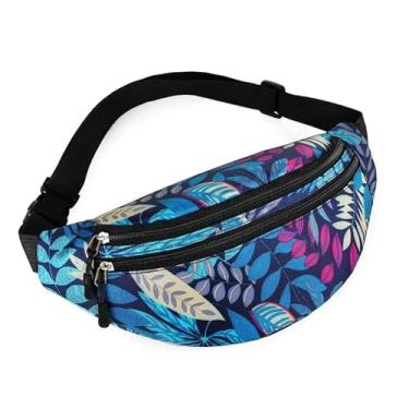 Imagem de GAFNED Bolsa de cintura esportiva feminina e masculina bolsa de cintura à prova d'água pochete carteira masculina bolsa de cinto portátil para telefone bolsas de telefone, Azul, One Size
