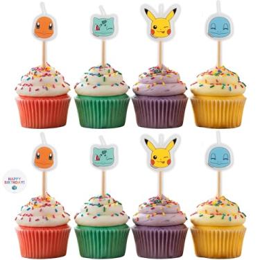 Imagem de Velas de bolo Pokémon | 8 velas de aniversário para decoração de bolo, topo de bolo | Decorações e suprimentos de festa de aniversário Pokémon | Licenciado oficialmente