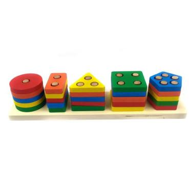 Imagem de Brinquedo Educativo Pirâmides Geométricas 26 Peças - FULL TOYS