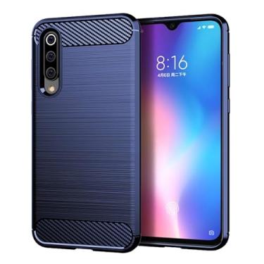 Imagem de Capa para XIAOMI Mi 9 SE Capa,Material de fibra de carbono,Macio antiderrapante,anti-óleo,Proteção total de capa de telefone compatível com XIAOMI Mi 9 SE-Blue