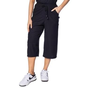Imagem de Calça Pantacourt Feminina Bruna e Bia Canelada Preto-Feminino