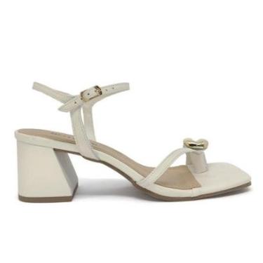 Imagem de Sandália Bottero Salto Grosso Médio Couro Tiras Delicadas-Feminino