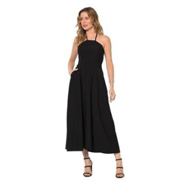 Imagem de Vestido Bisô Midi Lastex Liso reto - P-Feminino