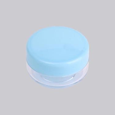 Imagem de 5 frascos portáteis recarregáveis para cuidados com a pele frascos vazios frasco transparente sombra creme facial recipiente de amostra (10G, azul)
