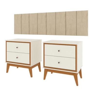 Imagem de Conjunto Quarto Queen Cabeceira Adesiva 1,60 e 2 Mesas de Cabeceira Ar