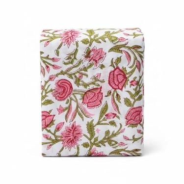 Imagem de Tecido artesanal Woodblock Print por The Bolt - Material de algodão orgânico sustentável para projetos de costura e bricolage - 10 jardas - Rosa-(BPF-203-10)