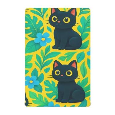 Imagem de SEHANY Lençóis de berço de gatos fofos para meninos e meninas, macio, respirável, elástico, lençol com elástico padrão para bebês de 27 x 99 cm