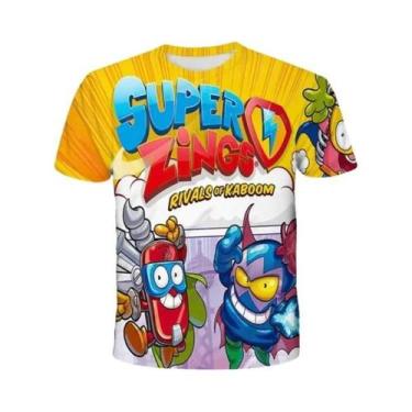 Imagem de Camiseta Infantil De Manga Curta Com Estampa De Anime Super Zings, Est