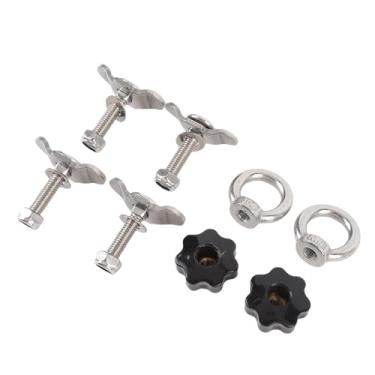 Imagem de aqxreight Kit de Porca Roscada Com Lug Duplo L - Encaixe de Aço Inoxidável para Controle de Trailer de Caminhão - Parafuso Roscado M8x40mm - Solução de Amarração Segura para Acessórios de Veículos