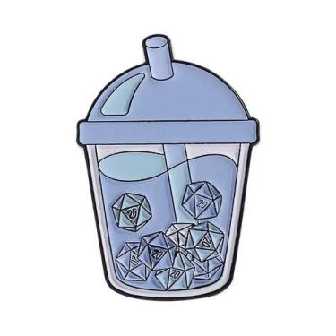 Imagem de Broches De Dados De Jogo Em Esmalte Preto TRPG, Distintivos Para Mochi