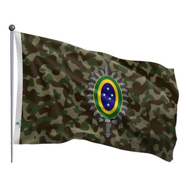 Imagem de Bandeira do Exercito Brasileiro Fundo Camuflado Uma Face Estampada Tam