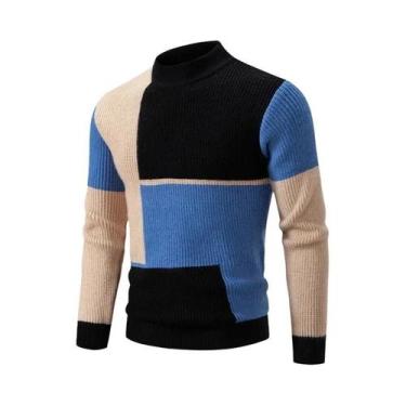 Imagem de Suéter Masculino De Tricô Quente Com Gola Redonda Casual Para Outono I