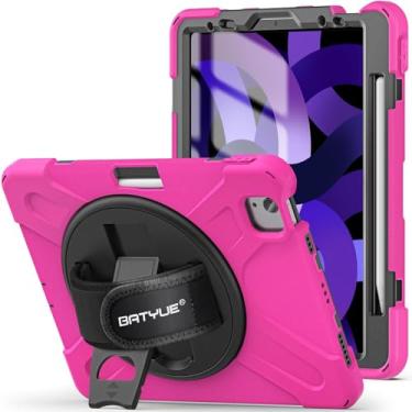 Imagem de BATYUE Capa para iPad Air 11 polegadas M3 (2025)/M2 (2024), iPad Air 5ª/4ª 11 polegadas (2022/2020), iPad Pro 11 polegadas 4ª/3ª/2ª/1ª capa com suporte giratório de 360°, suporte para lápis, alça de