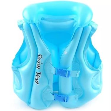 Imagem de Colete Flutuante Infantil para Crianças Mais de 2 Anos - Seguro para Piscina e Praia, Auxiliar de Natação Juvenil, Proteção e Diversão Aquática (Azul,G - 35 a 50 KG (6-12 anos))