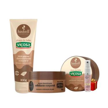 Imagem de Kit Doce de Leite Hidratante Corpotal + Esfoliante Haskell + Presente 