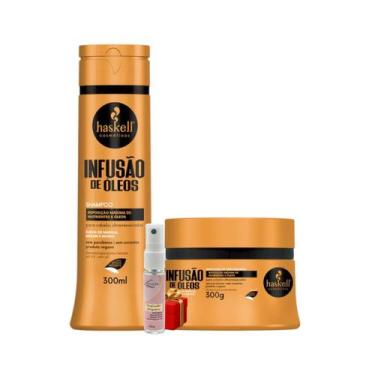 Imagem de Kit Haskell Infusão de óleos Shampoo 300ML + 1 Mascara 300ML + Present