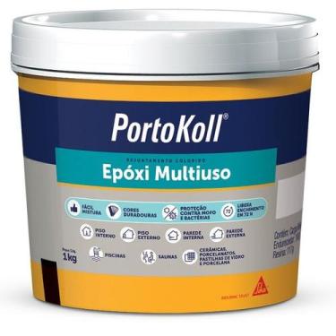Imagem de Rejunte Epoxi Piscina e Porcelanato Portokoll 1KG Branco - Sika