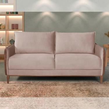 Imagem de Sofá 2 Lugares 160cm Classico material sintético Yescasa Bege