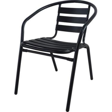 Imagem de Poltrona Slat de Alumínio e Metal Preto - Just Home Collection