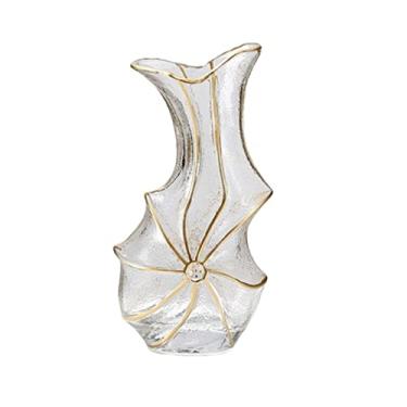 Imagem de WUHUQN Vaso de flores luxuoso pintado à mão vaso de vidro transparente arranjo de flores suportes de decoração de quarto de casa vaso de mesa ornamento interior vaso para arranjo floral