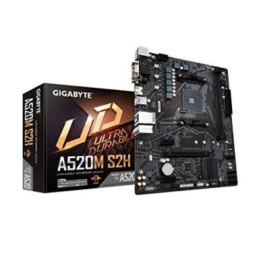 Imagem de Gigabyte A520M S2H (AMD Ryzen AM4/MicroATX/4+3 fases PWM/Gigabyte Gaming GbE LAN/NVMe PCIe 3.0 x4 M.2/3 Interfaces de exibição/Q-Flash Plus/RGB Fusion 2.0/Placa-mãe)